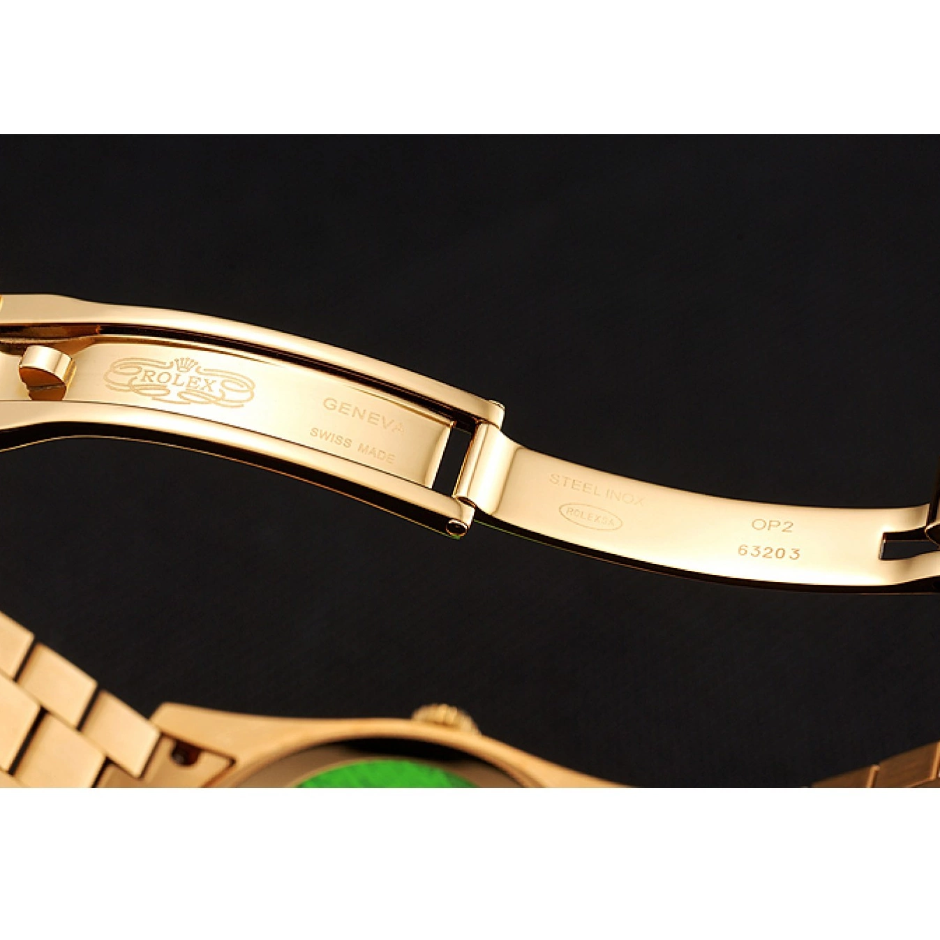 Good copy rolex watches Dial Bracelet Gold Diamond Rolex 1453956 Pave Swiss Diamond Day-Date 0814